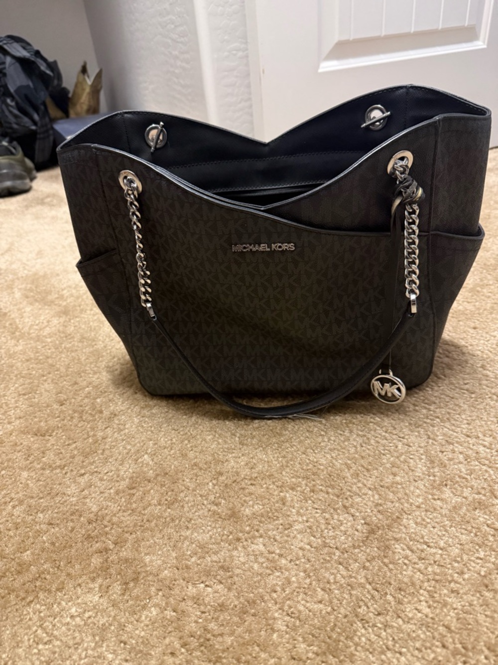 Michael Kors Black Signature Chain-Handle Tote